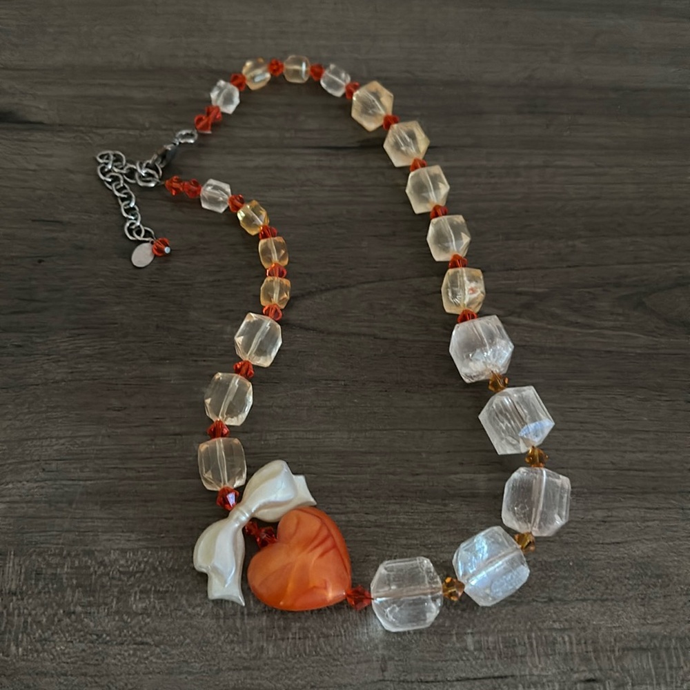 Tarina Tarantino Lucite Heart and Block Necklace